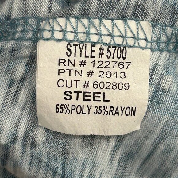 David Cline Womens Steel Blue Button-Up Shirt L Rhinestone Accents Lightweight - Picture 6 of 10